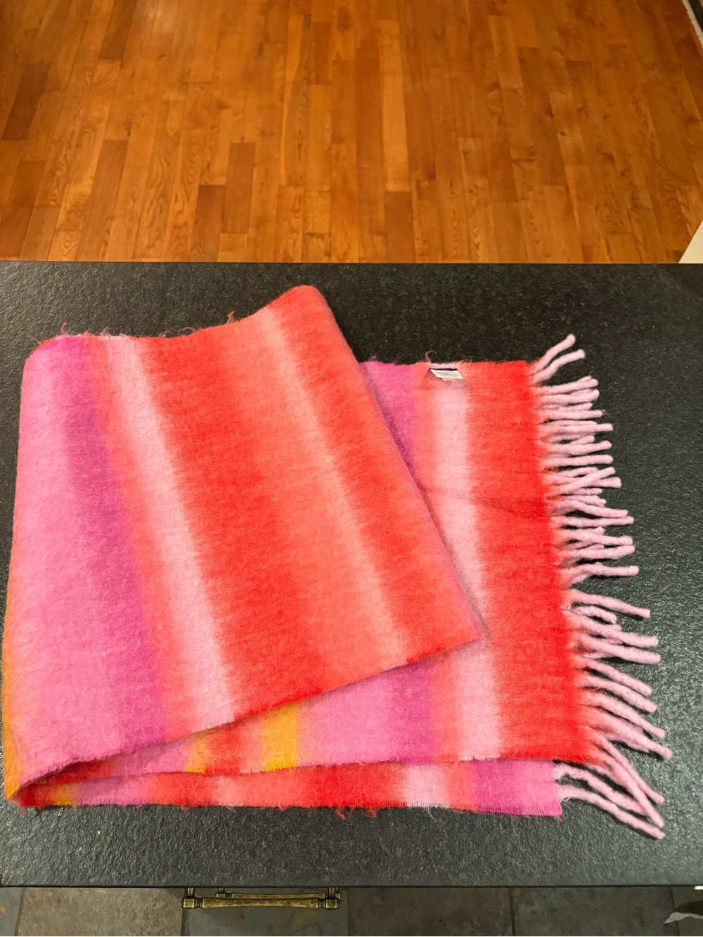 J.crew ombré striped Women's Scarf - Pink, soft red coral orange
